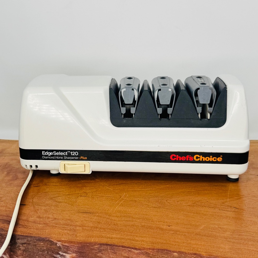 Chefs Choice EdgeSelect 120 Electric Diamond Hone Knife Sharpener White 3-Stage